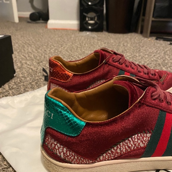 Gucci Men’s Velvet Dragons Size 10 - Picture 9 of 14